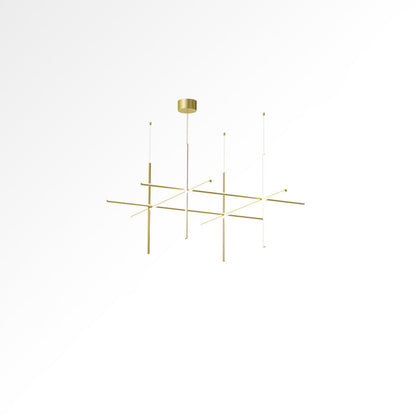 Gridline Kroonluchter LED Aluminium Goud Zwart Woonkamer Eetkamer 3000K 4000K 6000K Modulair Lijnarmatuur Plafondlamp