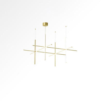 Gridline Kroonluchter LED Aluminium Goud Zwart Woonkamer Eetkamer 3000K 4000K 6000K Modulair Lijnarmatuur Plafondlamp