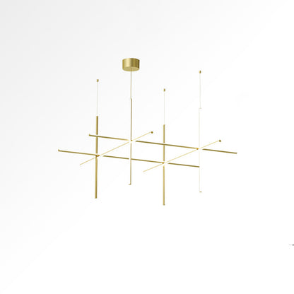 Gridline Kroonluchter LED Aluminium Goud Zwart Woonkamer Eetkamer 3000K 4000K 6000K Modulair Lijnarmatuur Plafondlamp