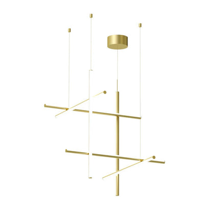 Gridline Kroonluchter LED Aluminium Goud Zwart Woonkamer Eetkamer 3000K 4000K 6000K Modulair Lijnarmatuur Plafondlamp