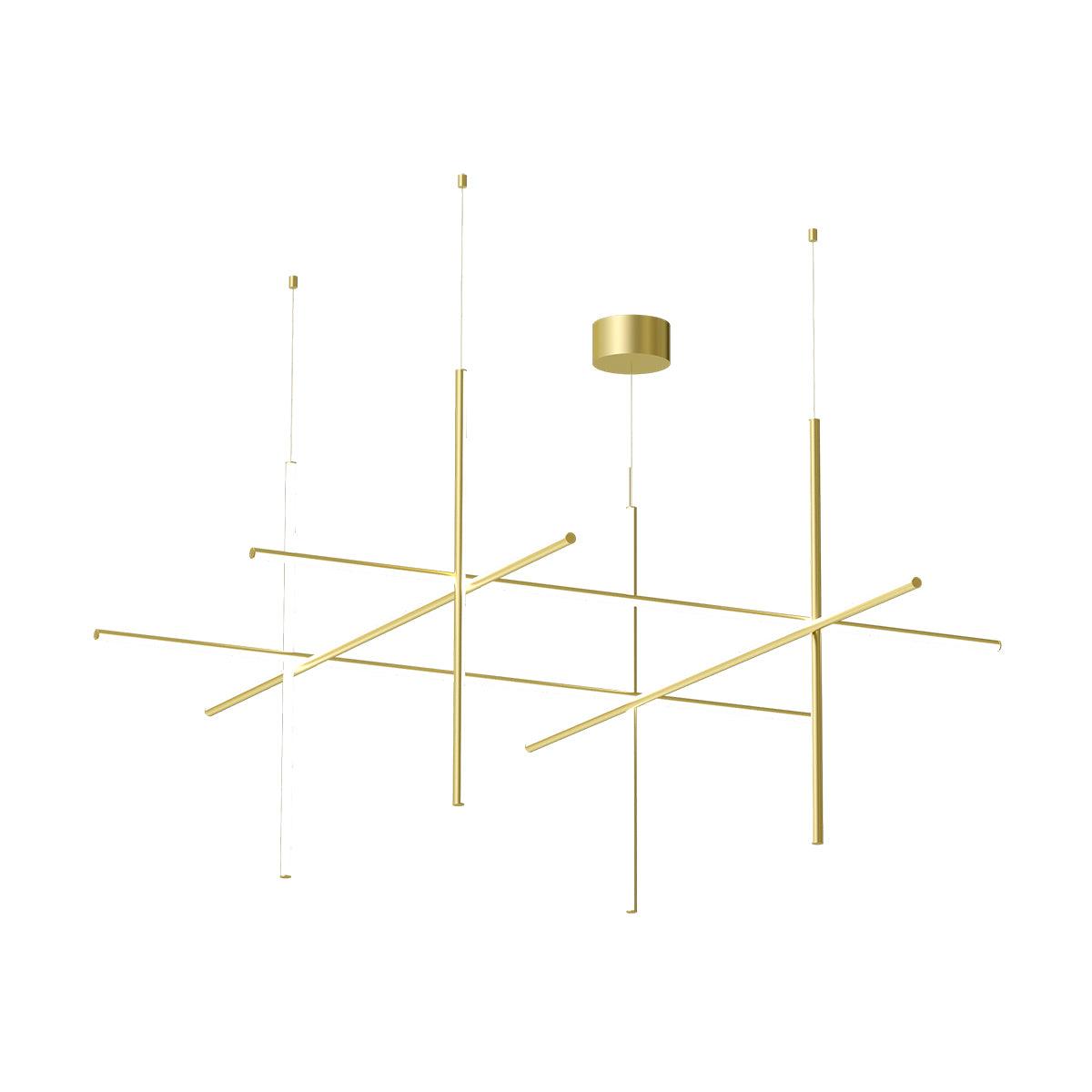 Gridline Kroonluchter LED Aluminium Goud Zwart Woonkamer Eetkamer 3000K 4000K 6000K Modulair Lijnarmatuur Plafondlamp