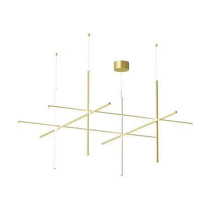 Gridline Kroonluchter LED Aluminium Goud Zwart Woonkamer Eetkamer 3000K 4000K 6000K Modulair Lijnarmatuur Plafondlamp