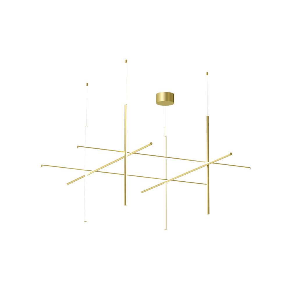 Gridline Kroonluchter LED Aluminium Goud Zwart Woonkamer Eetkamer 3000K 4000K 6000K Modulair Lijnarmatuur Plafondlamp