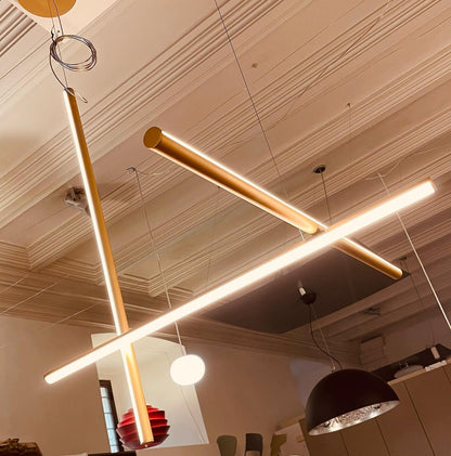 Gridline Kroonluchter LED Aluminium Goud Zwart Woonkamer Eetkamer 3000K 4000K 6000K Modulair Lijnarmatuur Plafondlamp