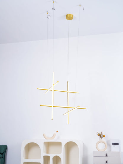 Gridline Kroonluchter LED Aluminium Goud Zwart Woonkamer Eetkamer 3000K 4000K 6000K Modulair Lijnarmatuur Plafondlamp