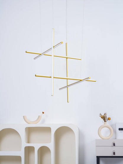 Gridline Kroonluchter LED Aluminium Goud Zwart Woonkamer Eetkamer 3000K 4000K 6000K Modulair Lijnarmatuur Plafondlamp
