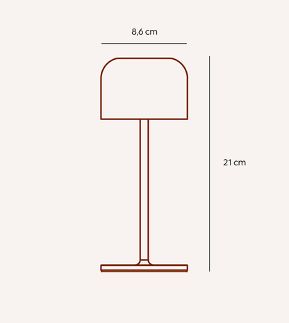 Draadloze Tafellamp LED Oplaadbaar Touch Dimbaar IP54 21cm Chroom