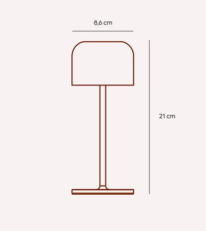 Draadloze Tafellamp LED Oplaadbaar Touch Dimbaar IP54 21cm Chroom