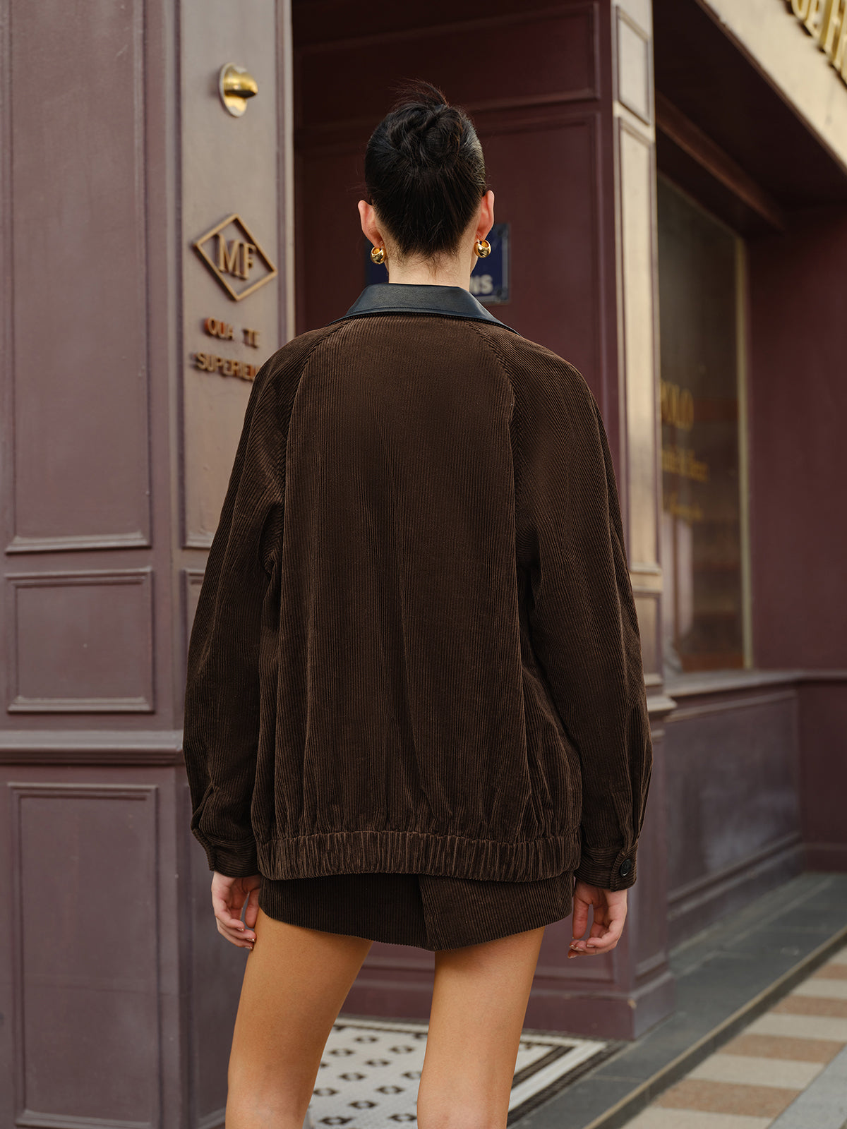 Dames Tussenjas Corduroy Casual Stijl
