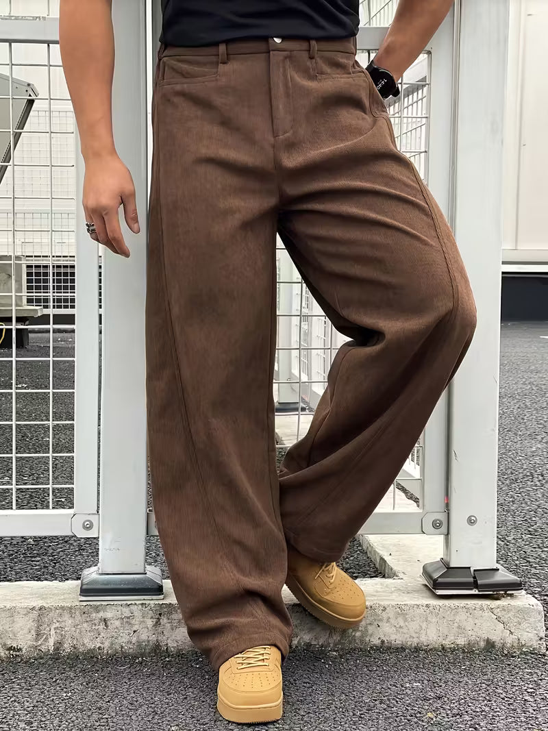 Rechte Corduroy Broek Comfortabel Losse Pijpen voor Mannen - StudioMarella