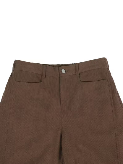 Corduroy broek met losse rechte pijpen