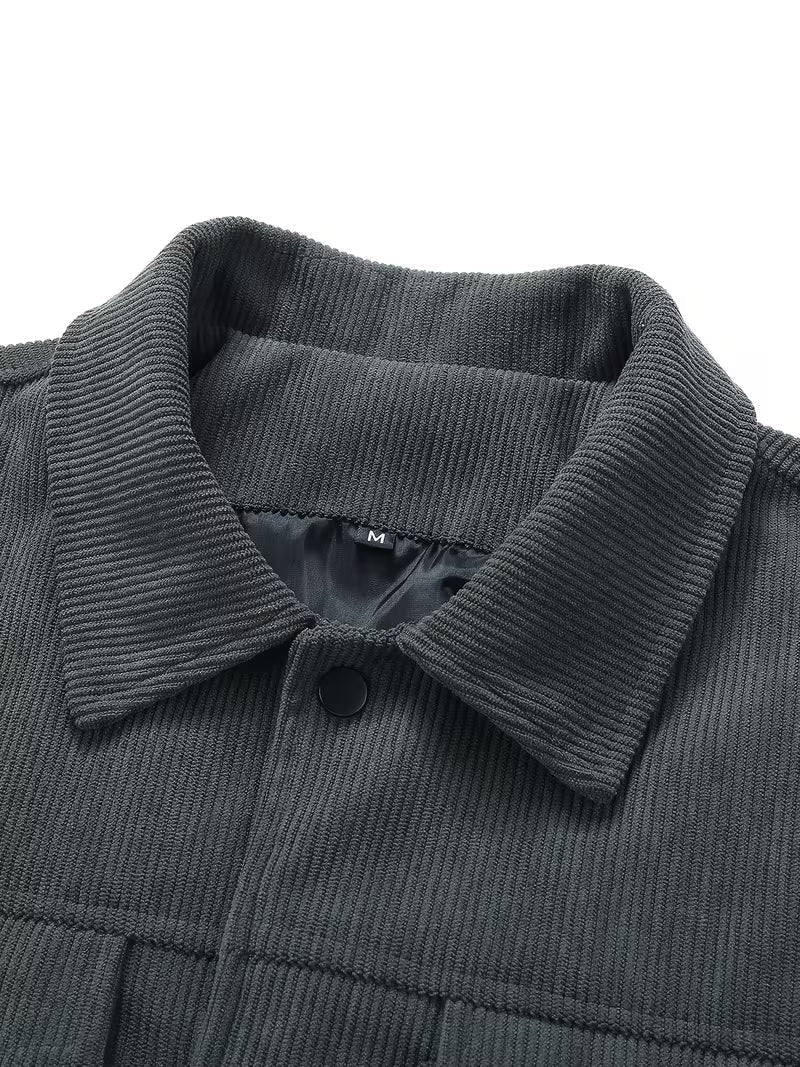 Corduroy jas met twee borstzakken en klassieke kraag