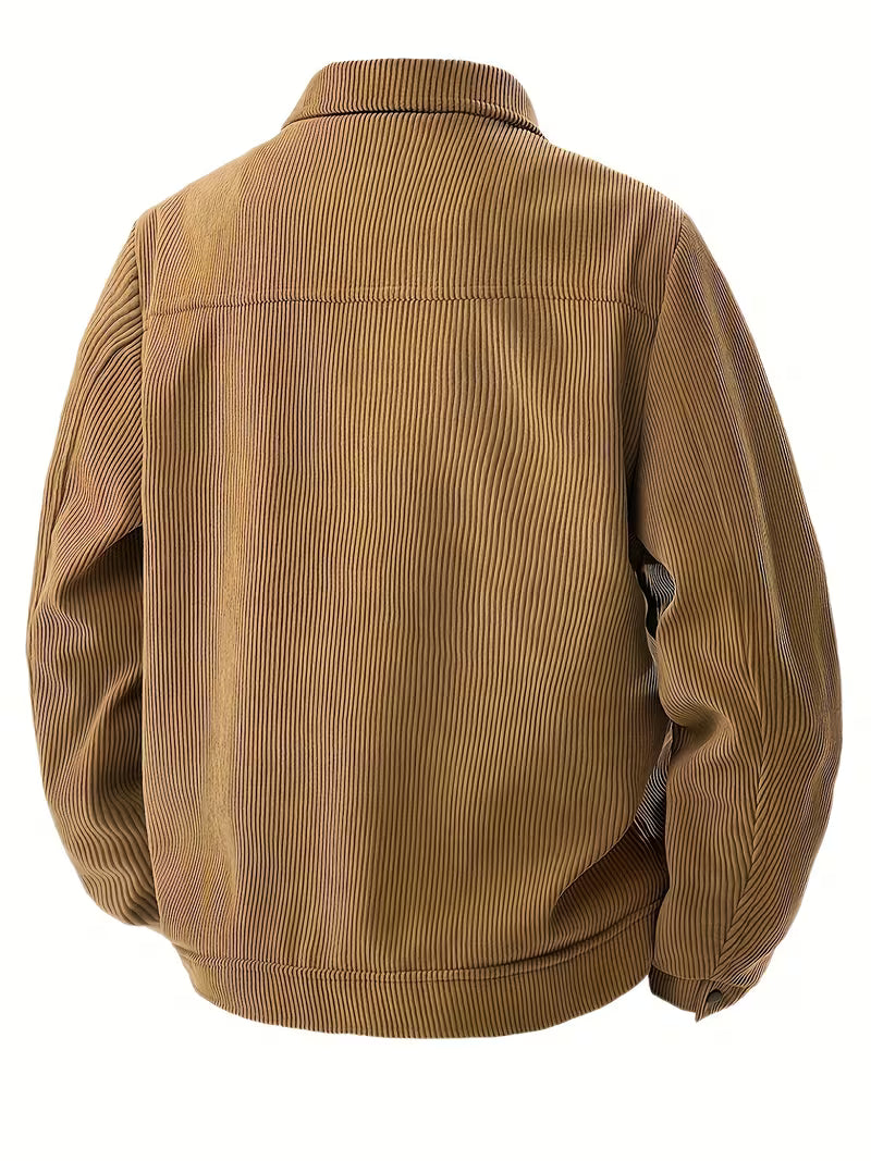 Corduroy jas met twee borstzakken en klassieke kraag
