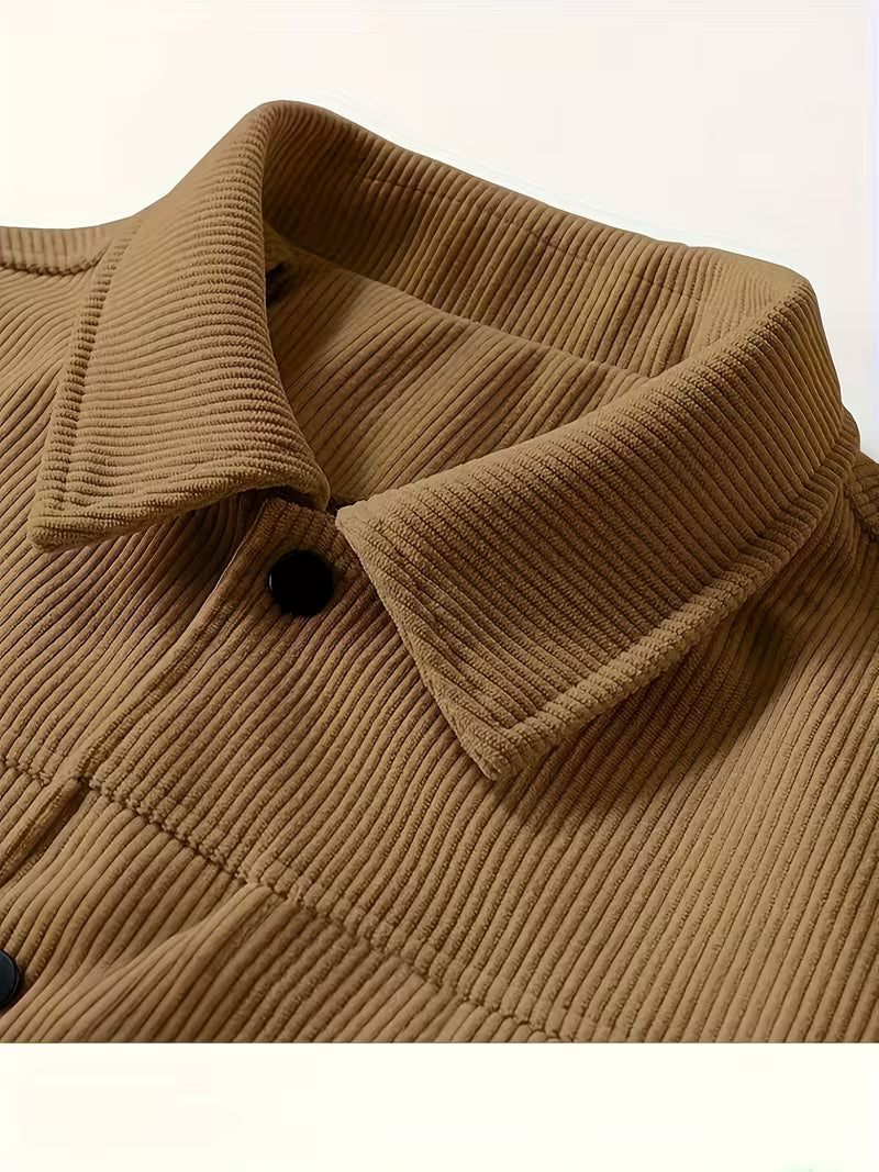 Corduroy jas met twee borstzakken en klassieke kraag