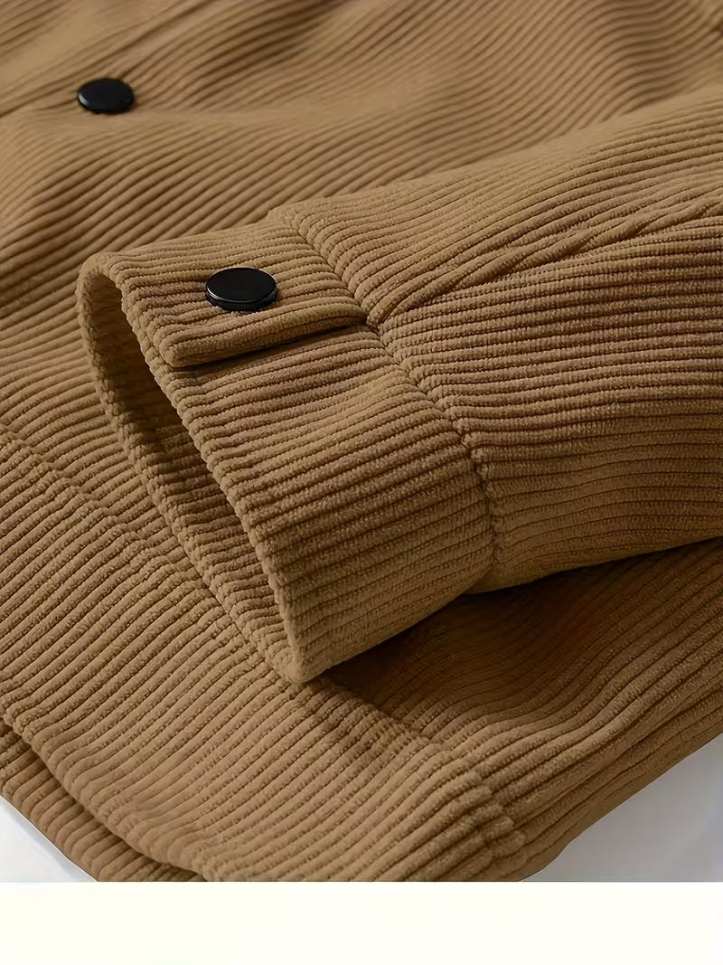 Corduroy jas met twee borstzakken en klassieke kraag