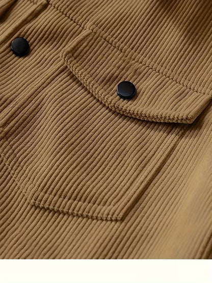 Corduroy jas met twee borstzakken en klassieke kraag
