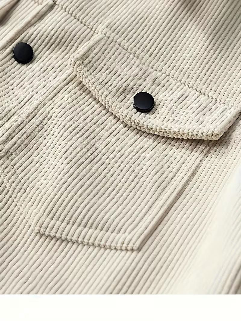Corduroy jas met twee borstzakken en klassieke kraag
