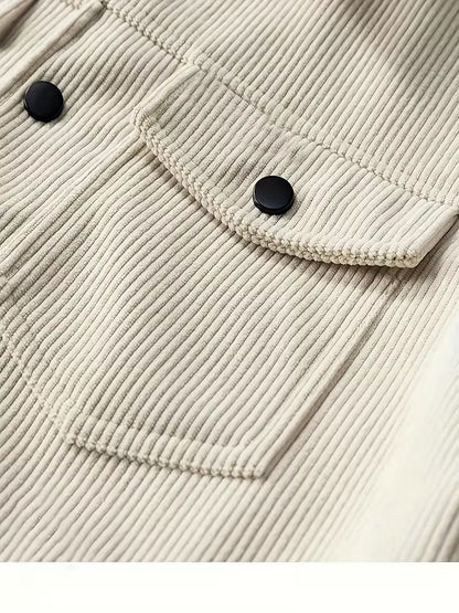 Corduroy jas met twee borstzakken en klassieke kraag