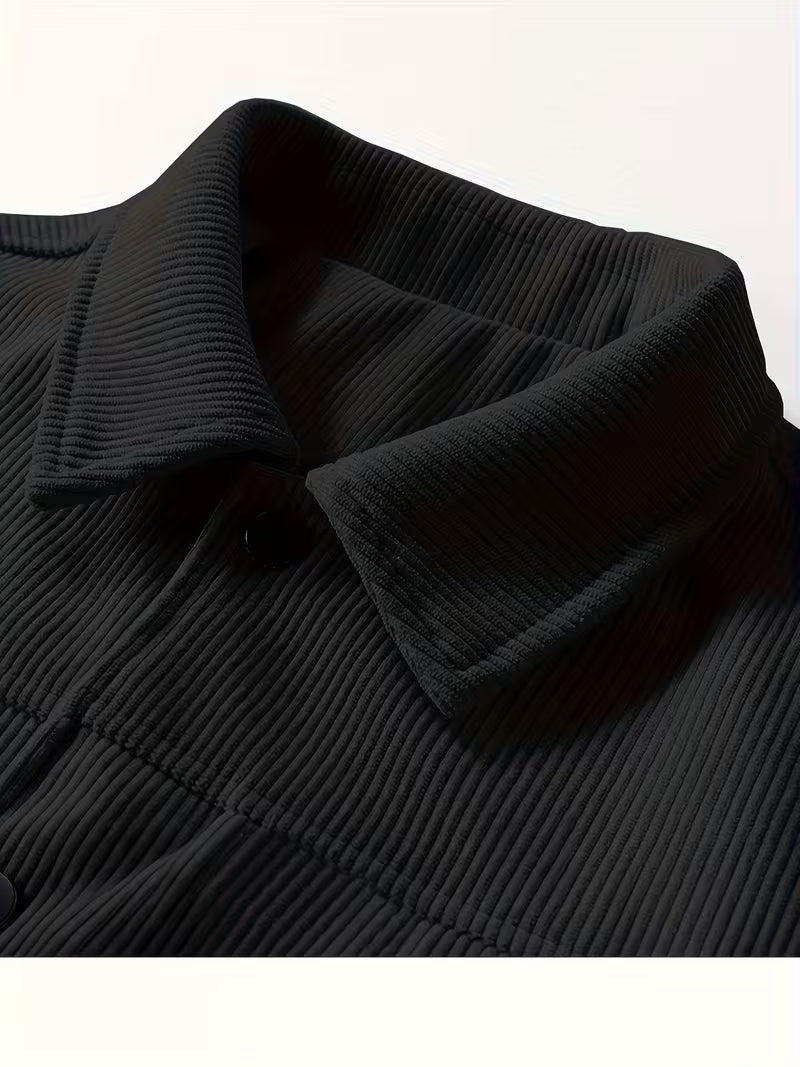 Corduroy jas met twee borstzakken en klassieke kraag