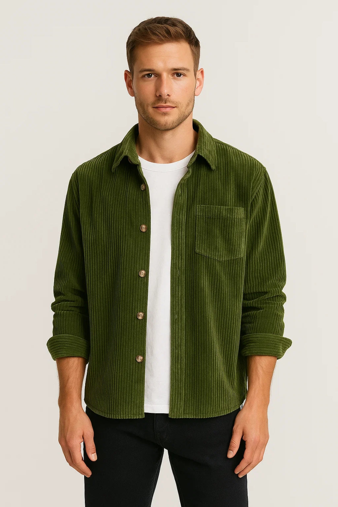 Overshirt Heren Losvallend Met Zak Comfortabele Pasvorm