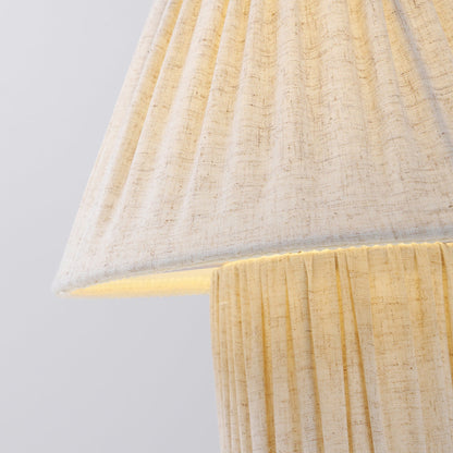 Retro Tafellamp met Geplooide Stoffen Kap – Warm Zacht Licht – Scandinavisch Minimalistisch Design voor Slaapkamer Woonkamer