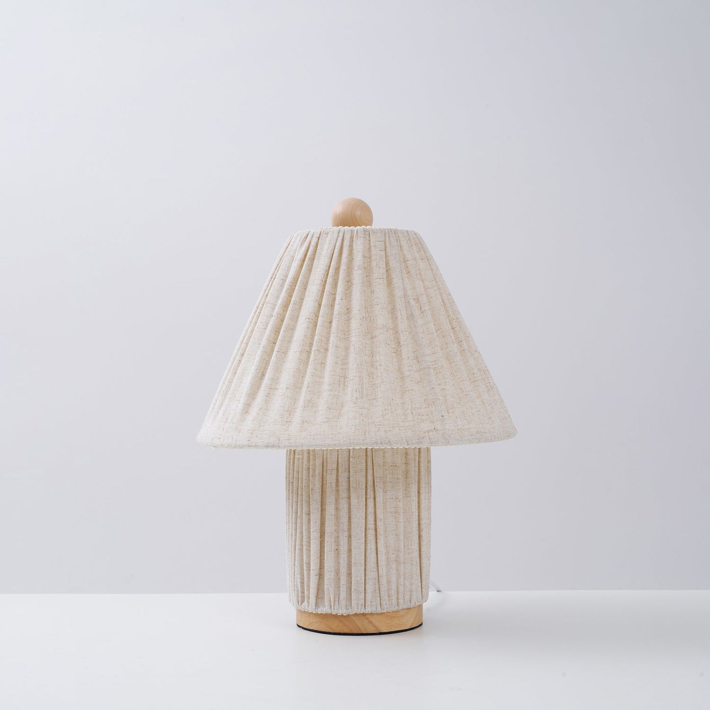 Retro Tafellamp met Geplooide Stoffen Kap – Warm Zacht Licht – Scandinavisch Minimalistisch Design voor Slaapkamer Woonkamer