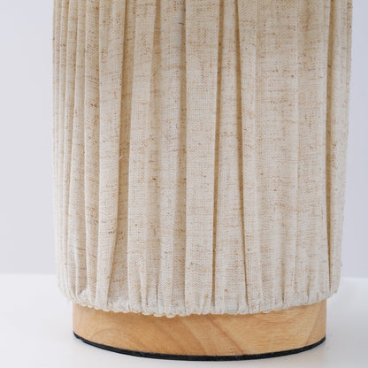 Retro Tafellamp met Geplooide Stoffen Kap – Warm Zacht Licht – Scandinavisch Minimalistisch Design voor Slaapkamer Woonkamer