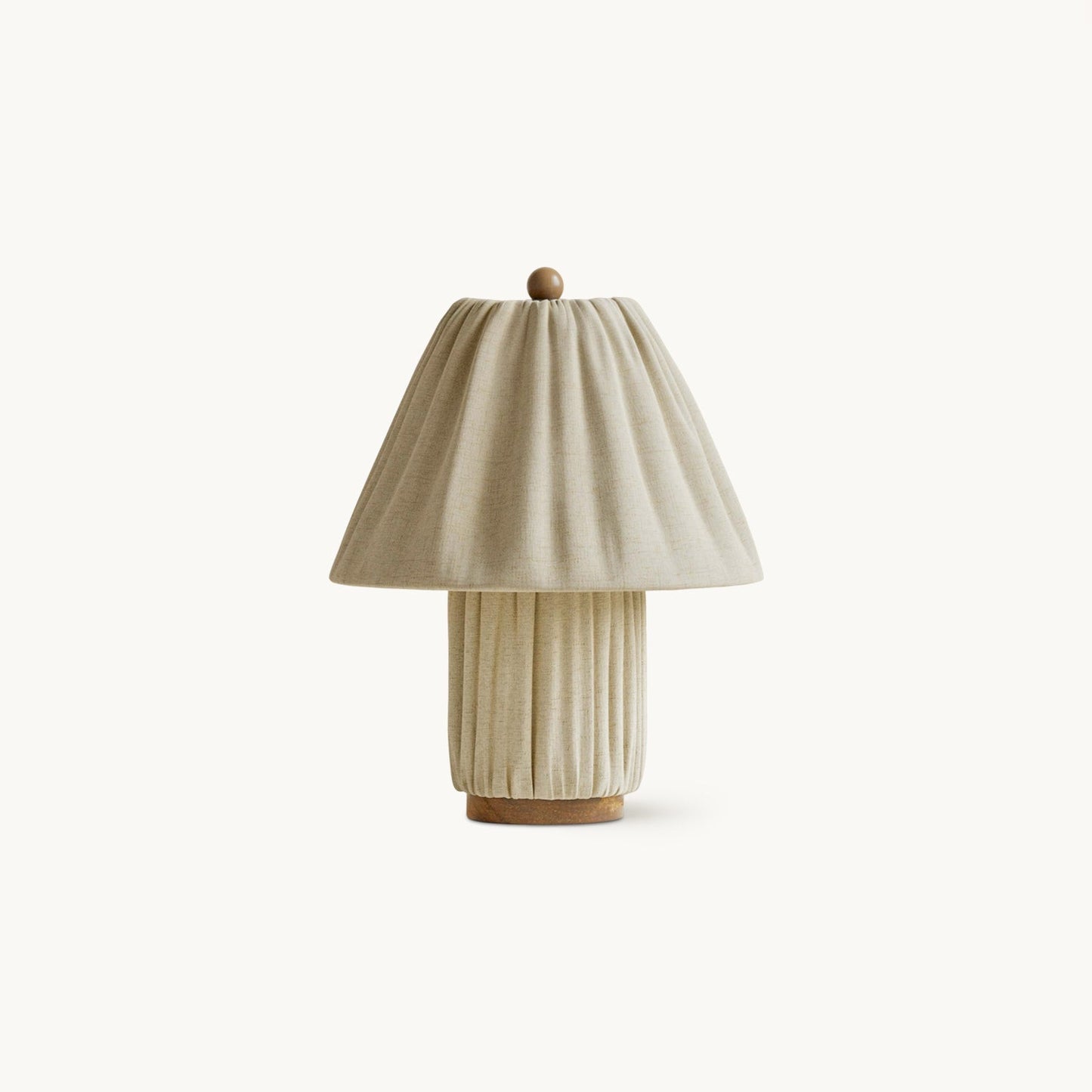 Retro Tafellamp met Geplooide Stoffen Kap – Warm Zacht Licht – Scandinavisch Minimalistisch Design voor Slaapkamer Woonkamer