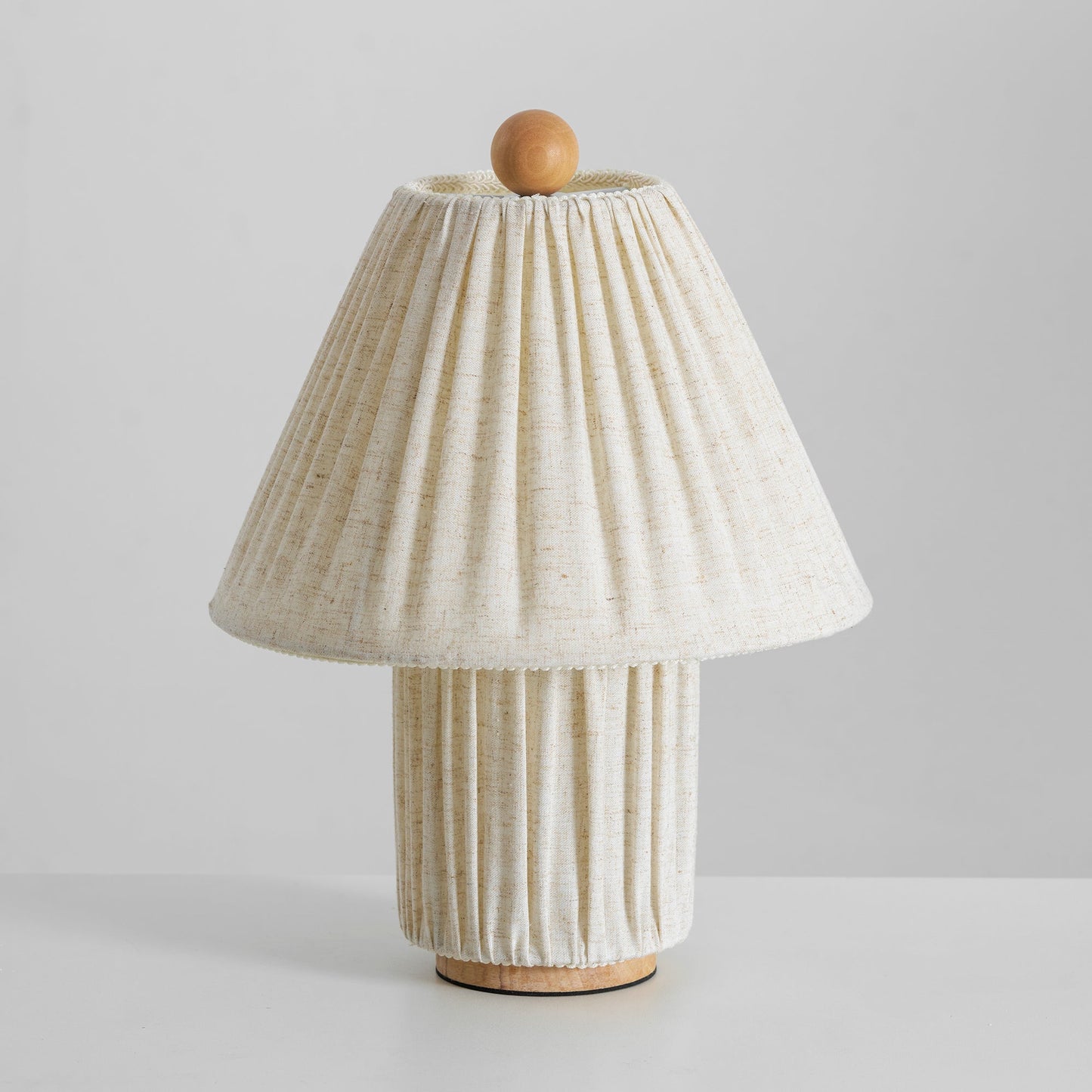 Retro Tafellamp met Geplooide Stoffen Kap – Warm Zacht Licht – Scandinavisch Minimalistisch Design voor Slaapkamer Woonkamer