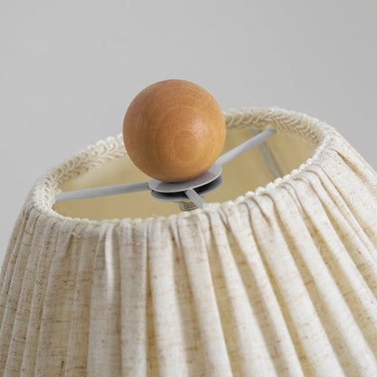 Retro Tafellamp met Geplooide Stoffen Kap – Warm Zacht Licht – Scandinavisch Minimalistisch Design voor Slaapkamer Woonkamer