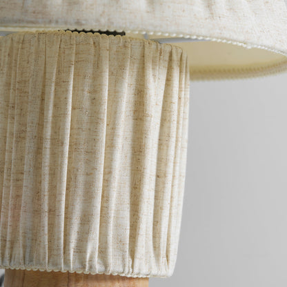 Retro Tafellamp met Geplooide Stoffen Kap – Warm Zacht Licht – Scandinavisch Minimalistisch Design voor Slaapkamer Woonkamer