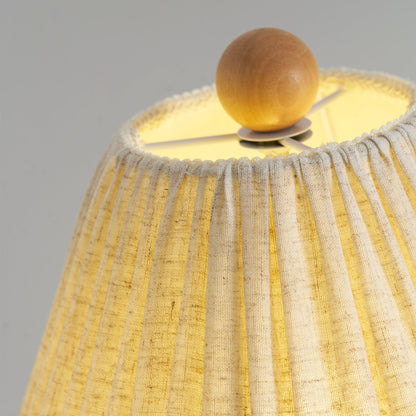 Retro Tafellamp met Geplooide Stoffen Kap – Warm Zacht Licht – Scandinavisch Minimalistisch Design voor Slaapkamer Woonkamer