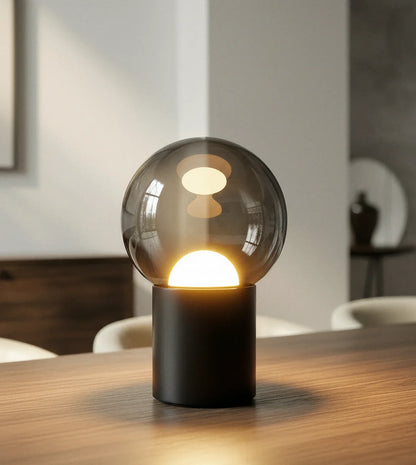 Draadloze Tafellamp LED Oplaadbaar Touch Dimbaar Glasdesign Schwarz Chrom 20cm