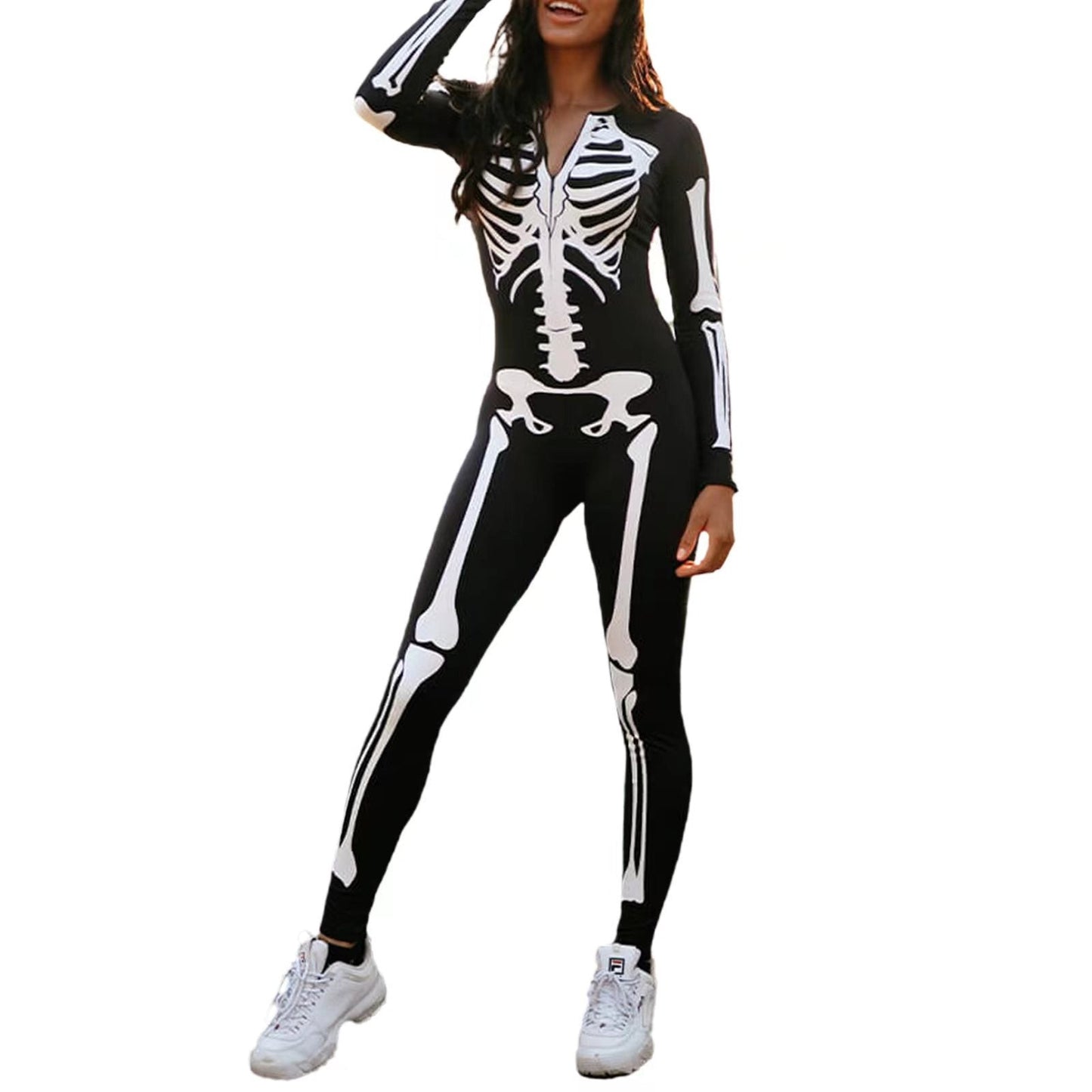 Halloween Kostuum met Spookachtig Skelet