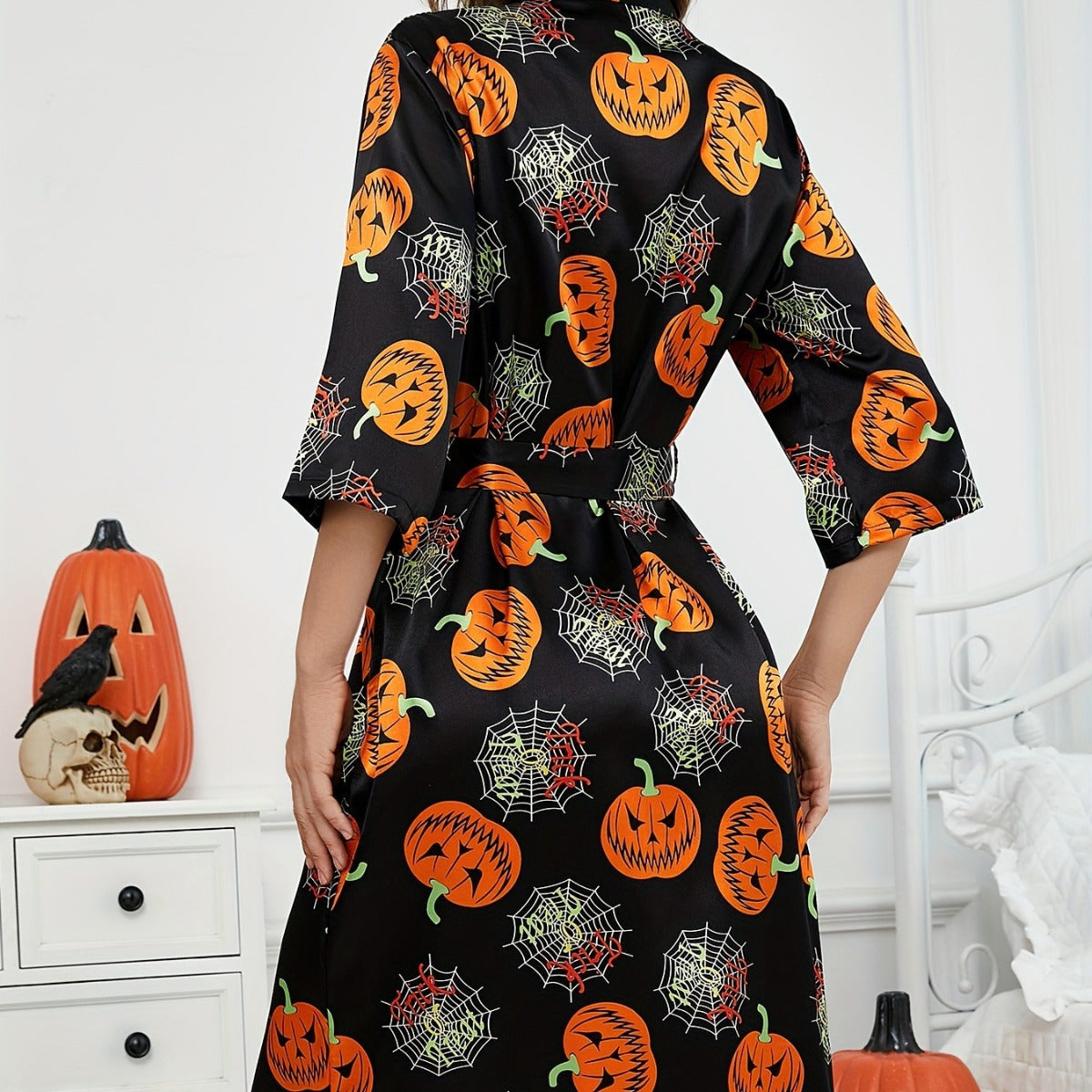 Halloween Kostuum met Pompoen Print voor Vrouw
