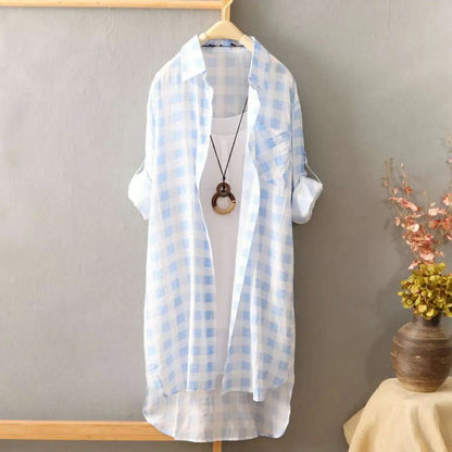 Witte Lange Blouse Zomerse Stijl Klassiek en Elegant