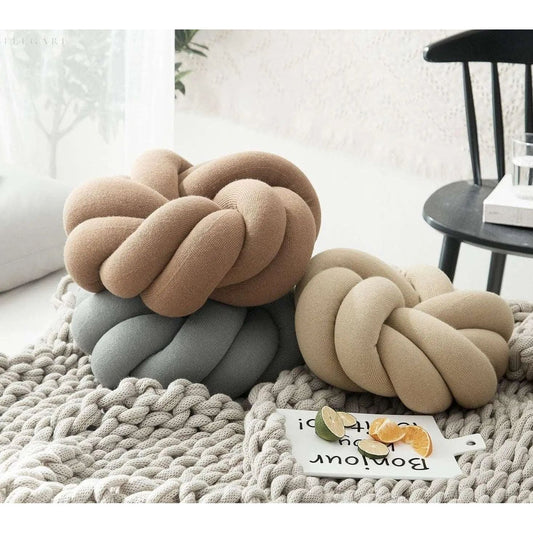 Sierkussen Knoop Rond Fluweel Decoratief 30cm Scandinavisch