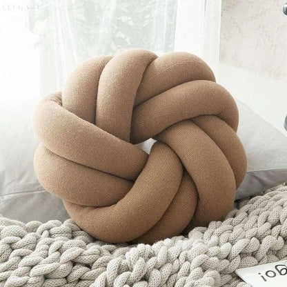 Sierkussen Knoop Rond Fluweel Decoratief 30cm Scandinavisch