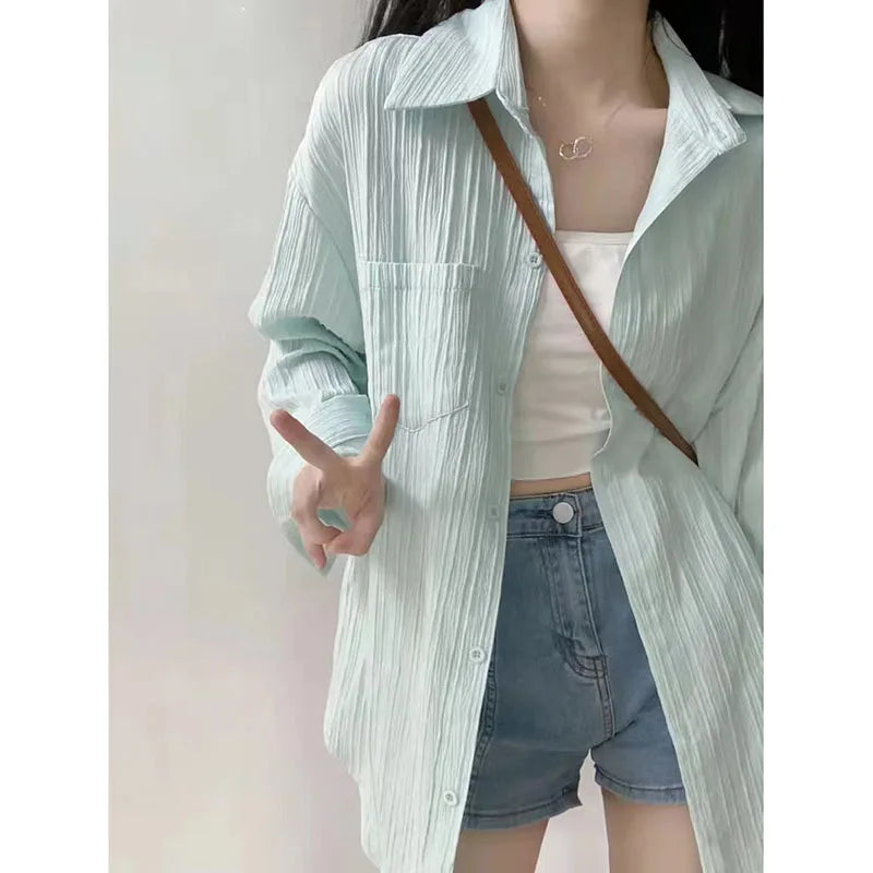 Lichte Beschermende Blouse Zomer Katoen Linnen