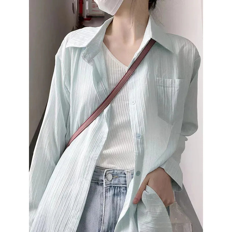 Lichte Beschermende Blouse Zomer Katoen Linnen