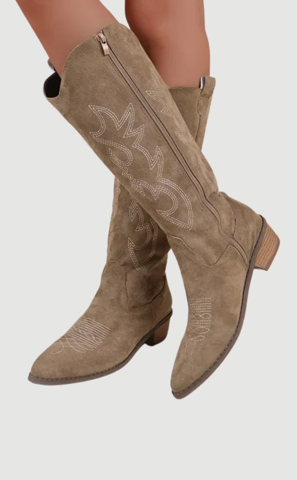 Cowboylaarzen Suède Western Stijlvol → Suède Cowboylaarzen Western Stijl - StudioMarella