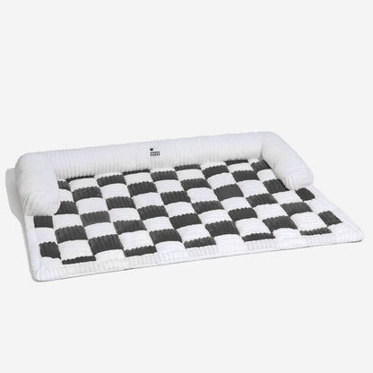 Geruit Hondenkussen Vierkant Beschermhoes Bank Meubels Huisdier 61×70 cm Crème Beige Bruin Koffie Grijs