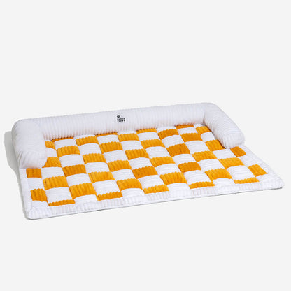 Geruit Hondenkussen Vierkant Beschermhoes Bank Meubels Huisdier 61×70 cm Crème Beige Bruin Koffie Grijs