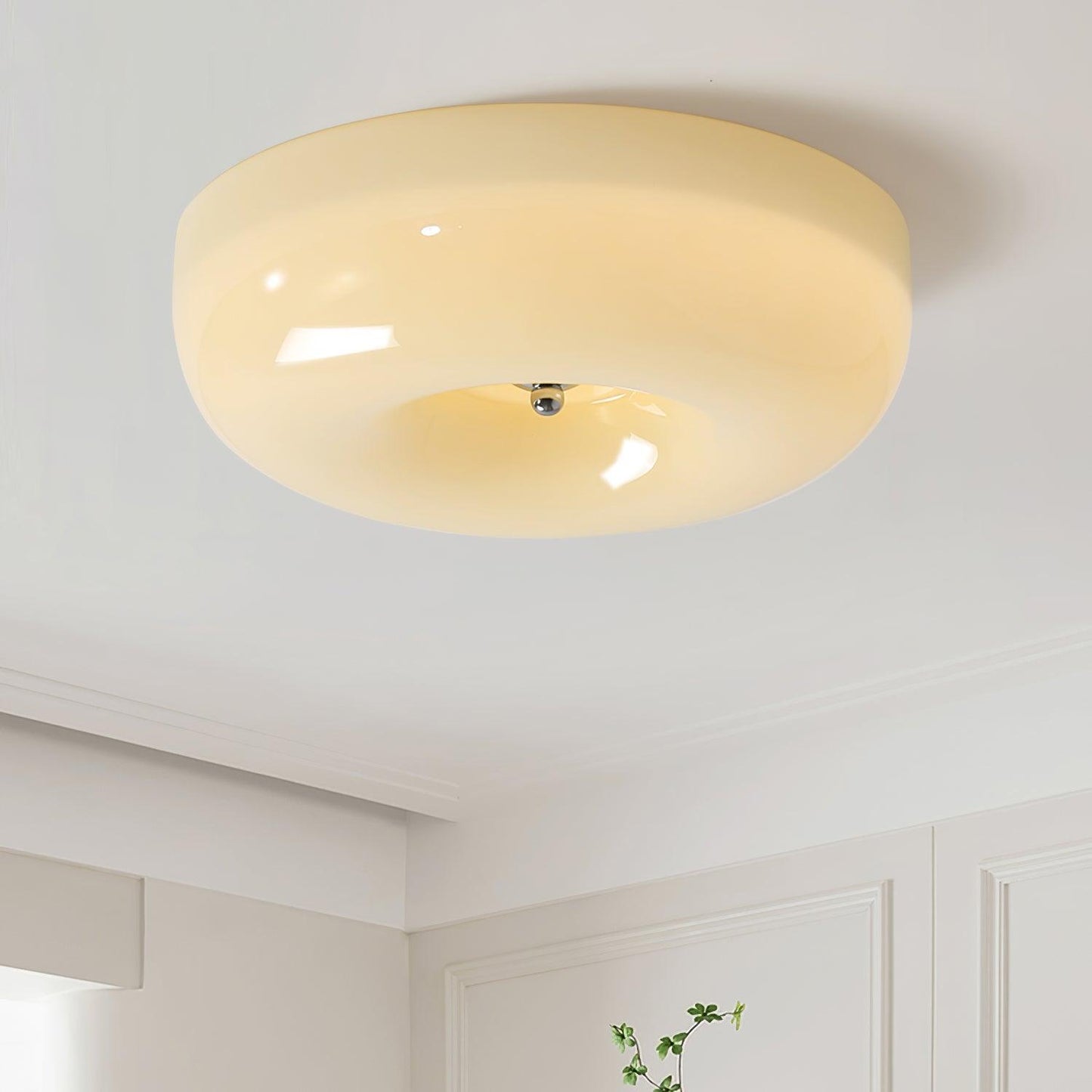 Plafondlamp Glas Swirl Metaal Wit Koffie Beige Woonkamer Slaapkamer LED 3000K 4000K 6000K Ø32 Ø40 Ø46cm Plafonnière Dimbaar