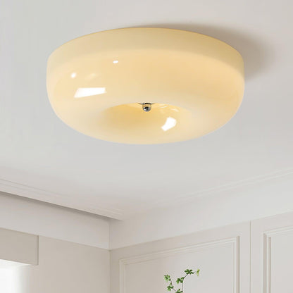 Plafondlamp Glas Swirl Metaal Wit Koffie Beige Woonkamer Slaapkamer LED 3000K 4000K 6000K Ø32 Ø40 Ø46cm Plafonnière Dimbaar