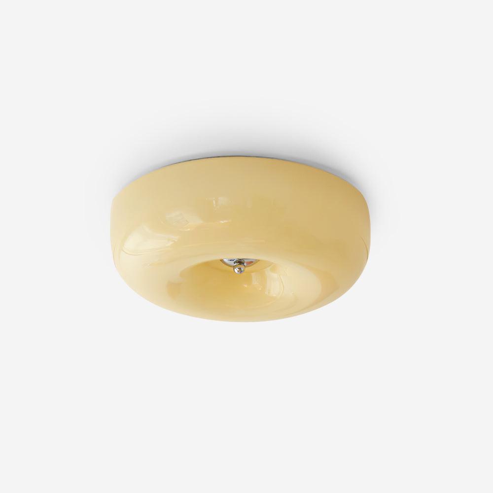 Plafondlamp Melkglas 32–46 cm | Glazen Bol met Zilveren Accent | Dimbare Plafondverlichting Warm Wit