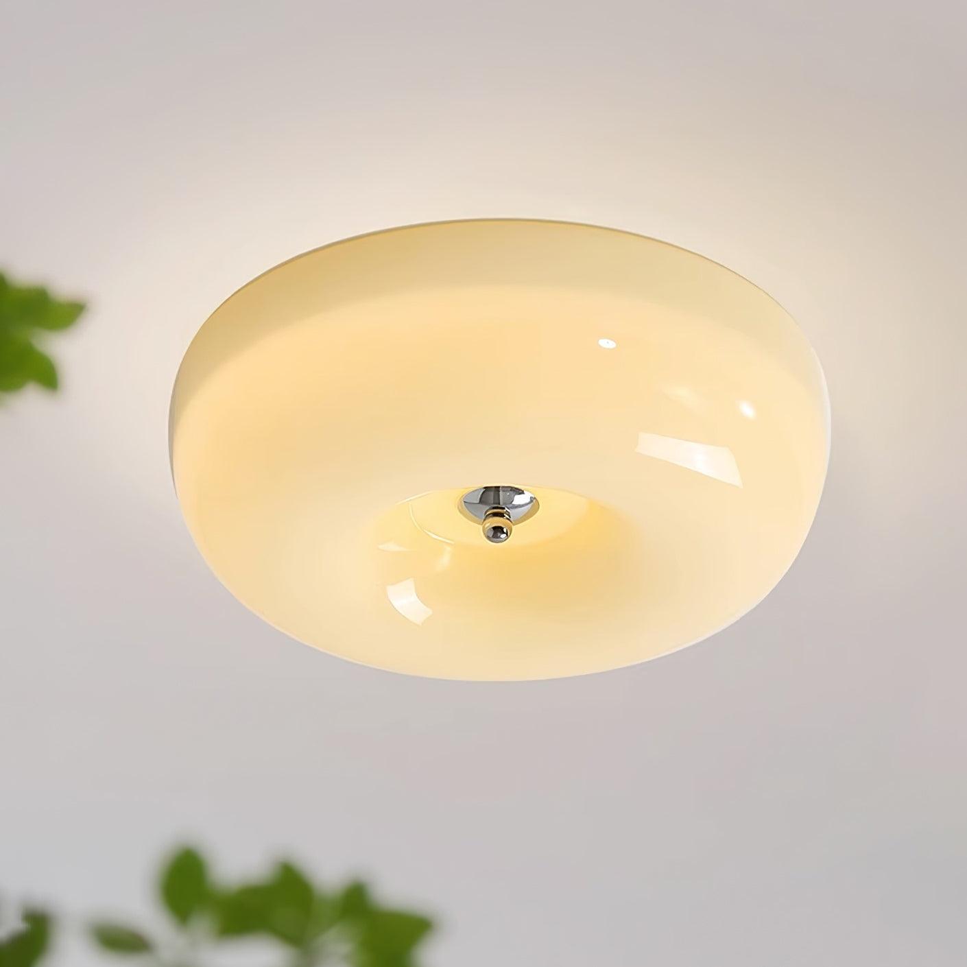 Plafondlamp Glas Swirl Metaal Wit Koffie Beige Woonkamer Slaapkamer LED 3000K 4000K 6000K Ø32 Ø40 Ø46cm Plafonnière Dimbaar