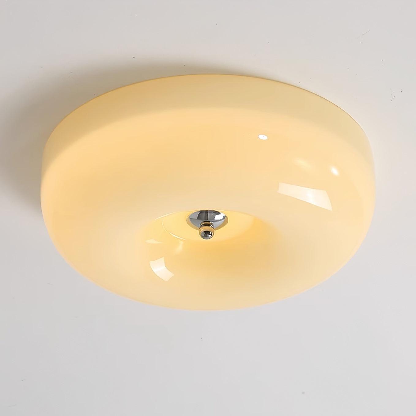 Plafondlamp Glas Swirl Metaal Wit Koffie Beige Woonkamer Slaapkamer LED 3000K 4000K 6000K Ø32 Ø40 Ø46cm Plafonnière Dimbaar
