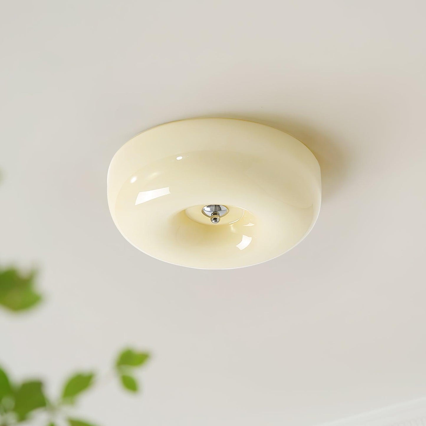 Plafondlamp Glas Swirl Metaal Wit Koffie Beige Woonkamer Slaapkamer LED 3000K 4000K 6000K Ø32 Ø40 Ø46cm Plafonnière Dimbaar