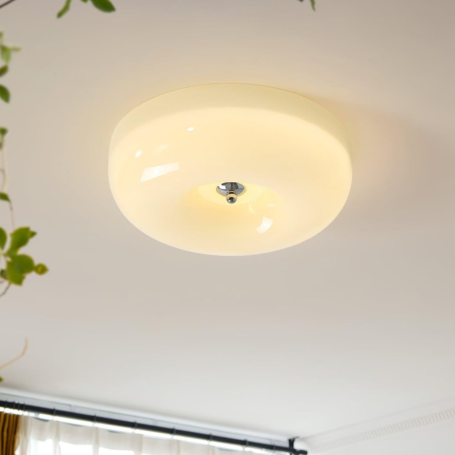 Plafondlamp Glas Swirl Metaal Wit Koffie Beige Woonkamer Slaapkamer LED 3000K 4000K 6000K Ø32 Ø40 Ø46cm Plafonnière Dimbaar